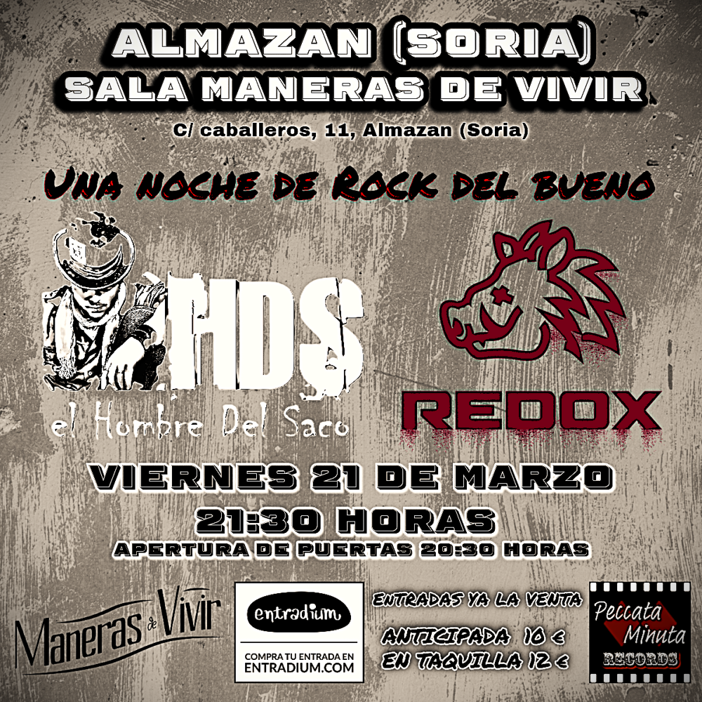 ¡Noche de Rock Explosiva en Almazán! El Hombre del Saco + RedOx en Vivo